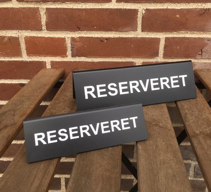Reservationsskilte i PVC